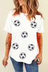 Relaxed Fit Embellished Soccer Ball Graphic Short Sleeve Tee