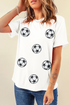 Relaxed Fit Embellished Soccer Ball Graphic Short Sleeve Tee