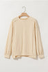 Relaxed Fit Exposed Seam Crew Neck Pullover Sweatshirt