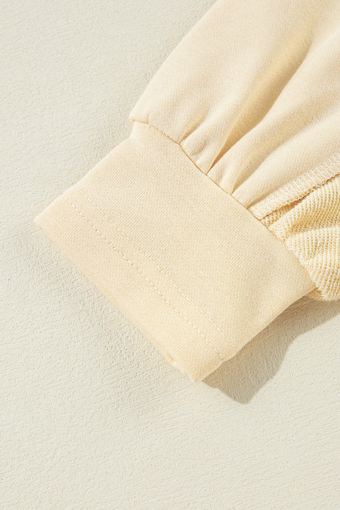Relaxed Fit Exposed Seam Crew Neck Pullover Sweatshirt