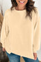 Relaxed Fit Exposed Seam Crew Neck Pullover Sweatshirt