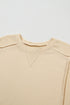 Relaxed Fit Exposed Seam Crew Neck Pullover Sweatshirt