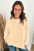 Relaxed Fit Exposed Seam Crew Neck Pullover Sweatshirt