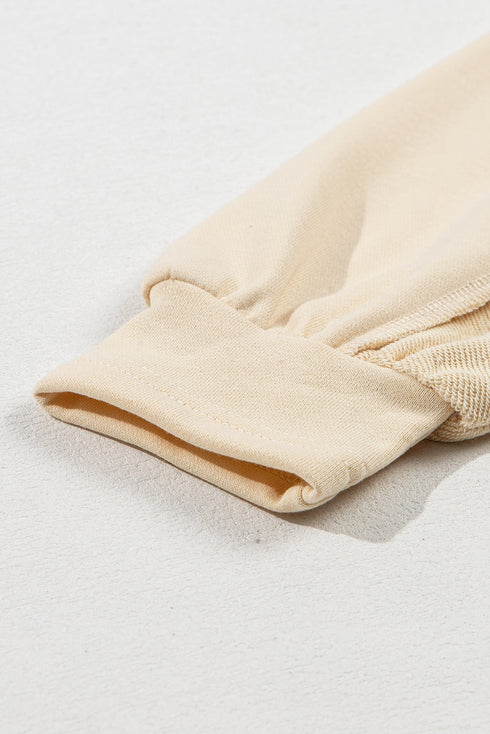 Relaxed Fit Exposed Seam Crew Neck Pullover Sweatshirt