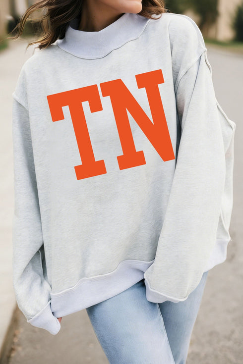Relaxed Fit Exposed Seam Graphic Game Day Sweatshirt