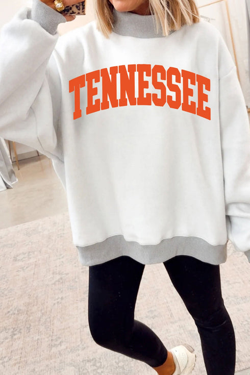 Relaxed Fit Exposed Seam Graphic Game Day Sweatshirt