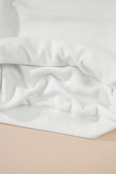 Relaxed Fit Exposed Seam Mock Neck Pullover Sweatshirt