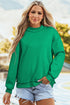Relaxed Fit Exposed Seam Mock Neck Pullover Sweatshirt