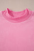 Relaxed Fit Exposed Seam Mock Neck Pullover Sweatshirt