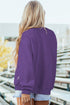 Relaxed Fit Exposed Seam Mock Neck Pullover Sweatshirt