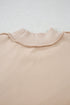 Relaxed Fit Exposed Seam Mock Neck Pullover Sweatshirt