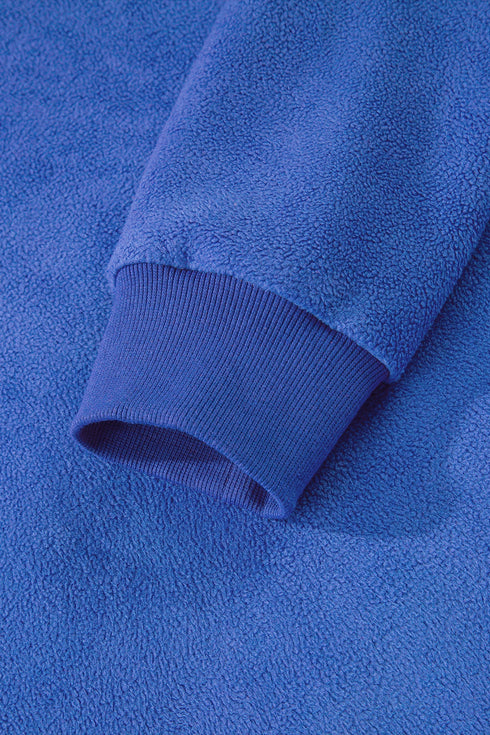 Relaxed Fit Exposed Seam Mock Neck Pullover Sweatshirt