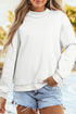 Relaxed Fit Exposed Seam Mock Neck Pullover Sweatshirt