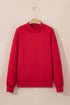 Relaxed Fit Exposed Seam Mock Neck Pullover Sweatshirt