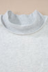 Relaxed Fit Exposed Seam Mock Neck Pullover Sweatshirt