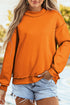 Relaxed Fit Exposed Seam Mock Neck Pullover Sweatshirt