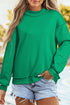 Relaxed Fit Exposed Seam Mock Neck Pullover Sweatshirt