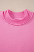 Relaxed Fit Exposed Seam Mock Neck Pullover Sweatshirt