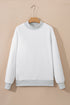 Relaxed Fit Exposed Seam Mock Neck Pullover Sweatshirt