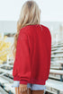 Relaxed Fit Exposed Seam Mock Neck Pullover Sweatshirt