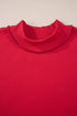 Relaxed Fit Exposed Seam Mock Neck Pullover Sweatshirt