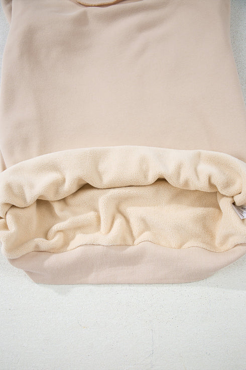 Relaxed Fit Exposed Seam Mock Neck Pullover Sweatshirt