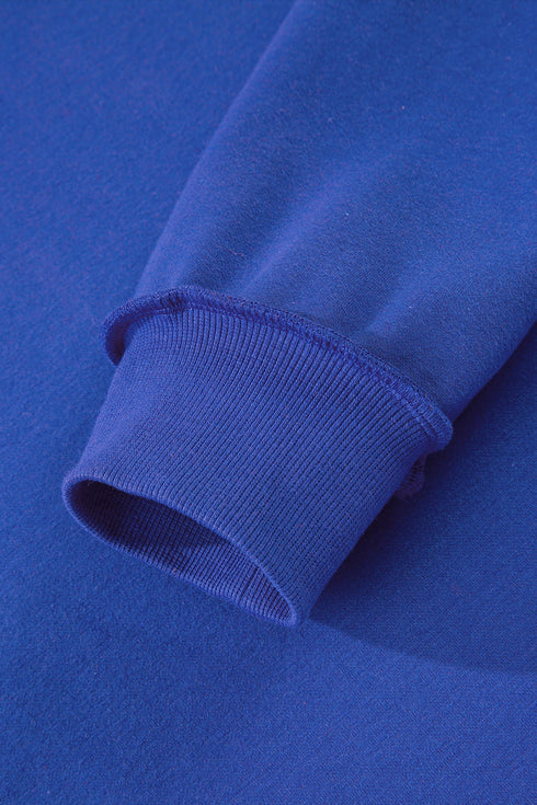 Relaxed Fit Exposed Seam Mock Neck Pullover Sweatshirt