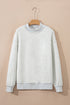 Relaxed Fit Exposed Seam Mock Neck Pullover Sweatshirt