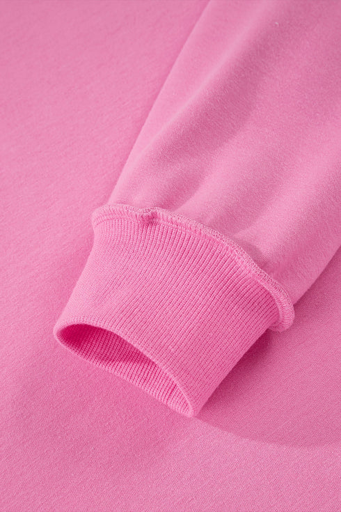 Relaxed Fit Exposed Seam Mock Neck Pullover Sweatshirt