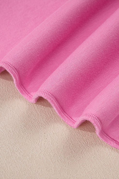 Relaxed Fit Exposed Seam Mock Neck Pullover Sweatshirt