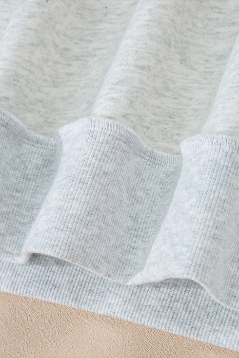 Relaxed Fit Exposed Seam Mock Neck Pullover Sweatshirt
