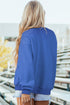 Relaxed Fit Exposed Seam Mock Neck Pullover Sweatshirt