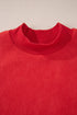 Relaxed Fit Exposed Seam Mock Neck Pullover Sweatshirt