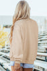 Relaxed Fit Exposed Seam Mock Neck Pullover Sweatshirt