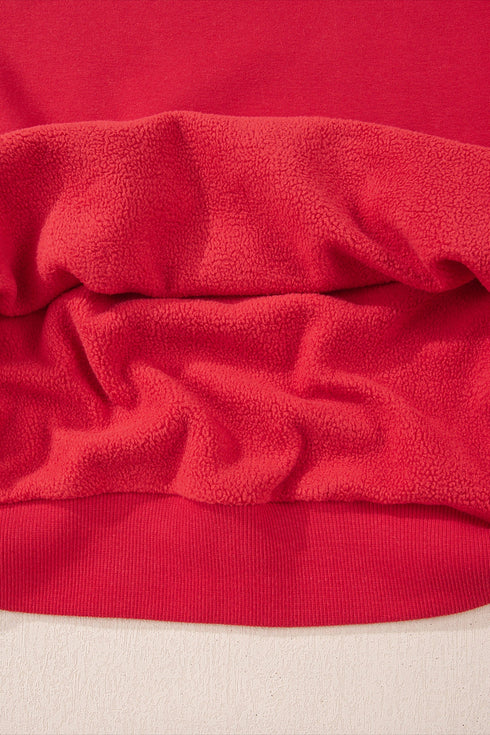Relaxed Fit Exposed Seam Mock Neck Pullover Sweatshirt