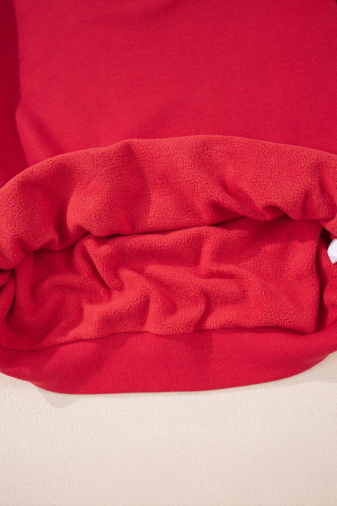 Relaxed Fit Exposed Seam Mock Neck Pullover Sweatshirt
