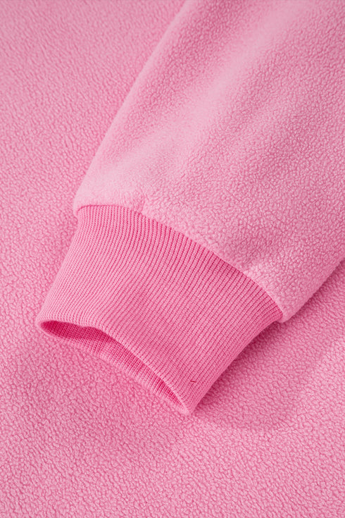 Relaxed Fit Exposed Seam Mock Neck Pullover Sweatshirt