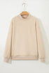 Relaxed Fit Exposed Seam Mock Neck Pullover Sweatshirt