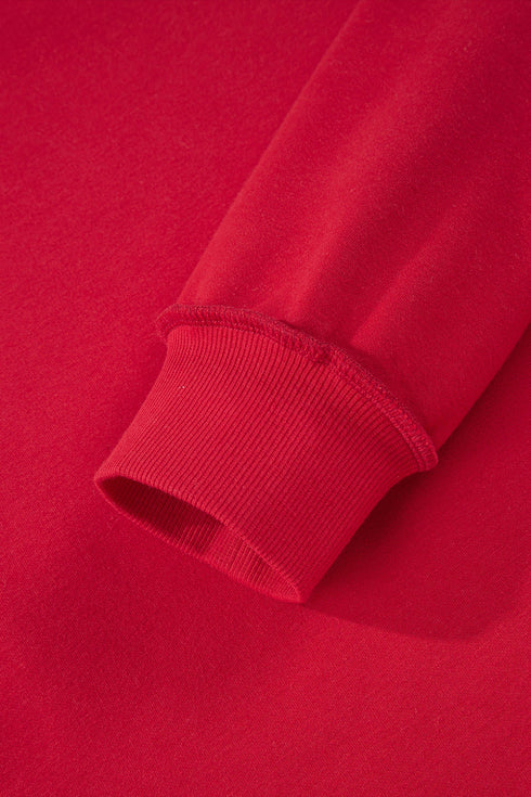 Relaxed Fit Exposed Seam Mock Neck Pullover Sweatshirt