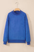 Relaxed Fit Exposed Seam Mock Neck Pullover Sweatshirt