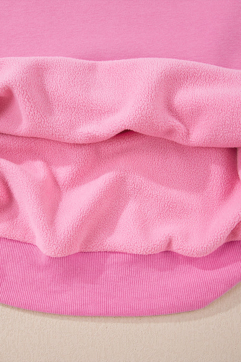 Relaxed Fit Exposed Seam Mock Neck Pullover Sweatshirt