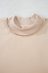 Relaxed Fit Exposed Seam Mock Neck Pullover Sweatshirt