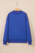 Relaxed Fit Exposed Seam Mock Neck Pullover Sweatshirt