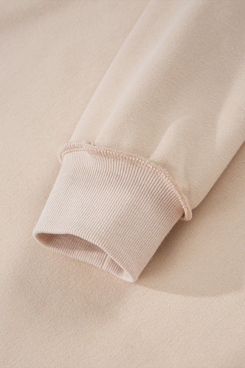 Relaxed Fit Exposed Seam Mock Neck Pullover Sweatshirt