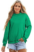 Relaxed Fit Exposed Seam Mock Neck Pullover Sweatshirt