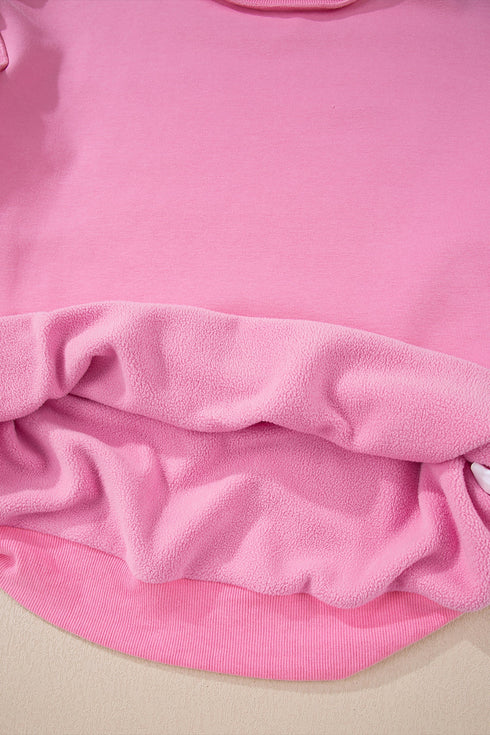 Relaxed Fit Exposed Seam Mock Neck Pullover Sweatshirt