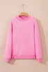 Relaxed Fit Exposed Seam Mock Neck Pullover Sweatshirt