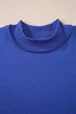Relaxed Fit Exposed Seam Mock Neck Pullover Sweatshirt