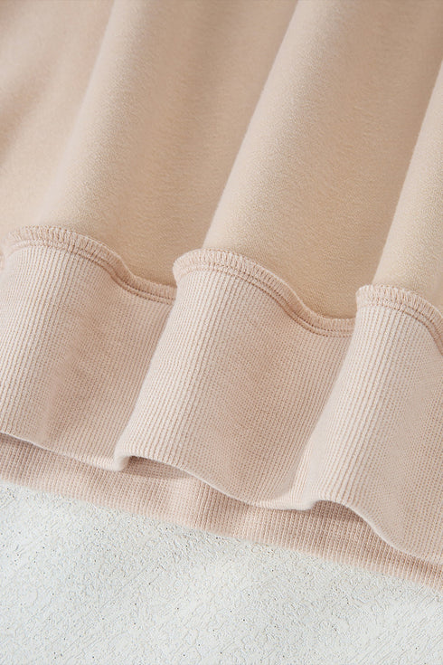 Relaxed Fit Exposed Seam Mock Neck Pullover Sweatshirt