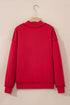 Relaxed Fit Exposed Seam Mock Neck Pullover Sweatshirt